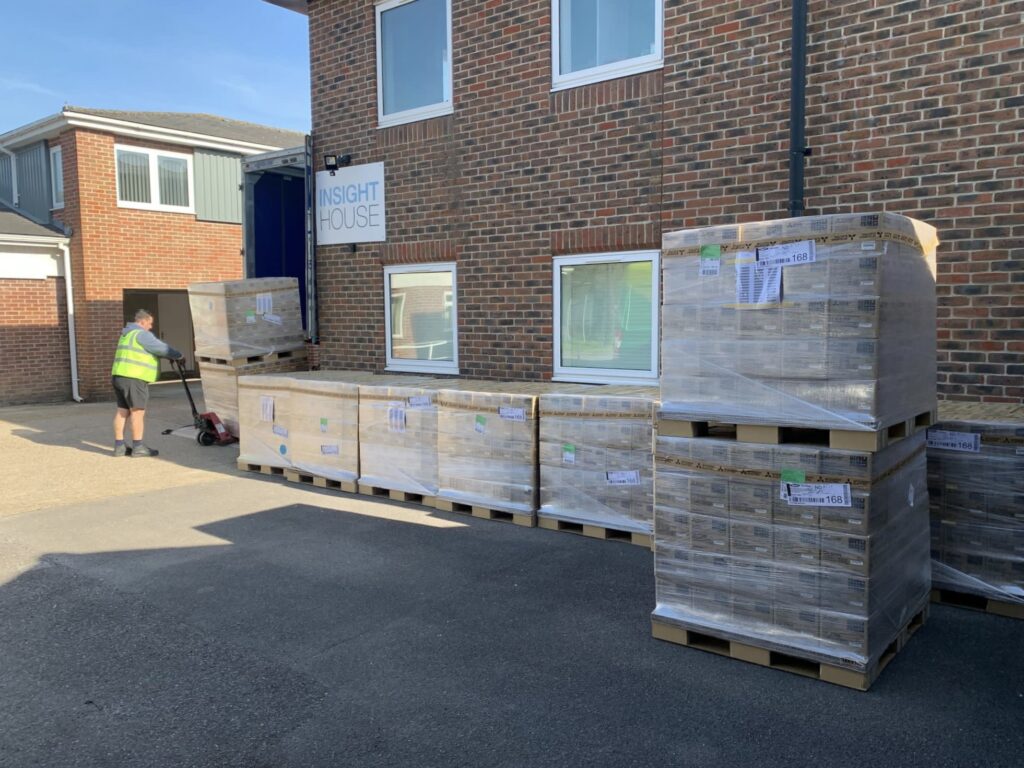 A recent shipment of 12 pallets of media
